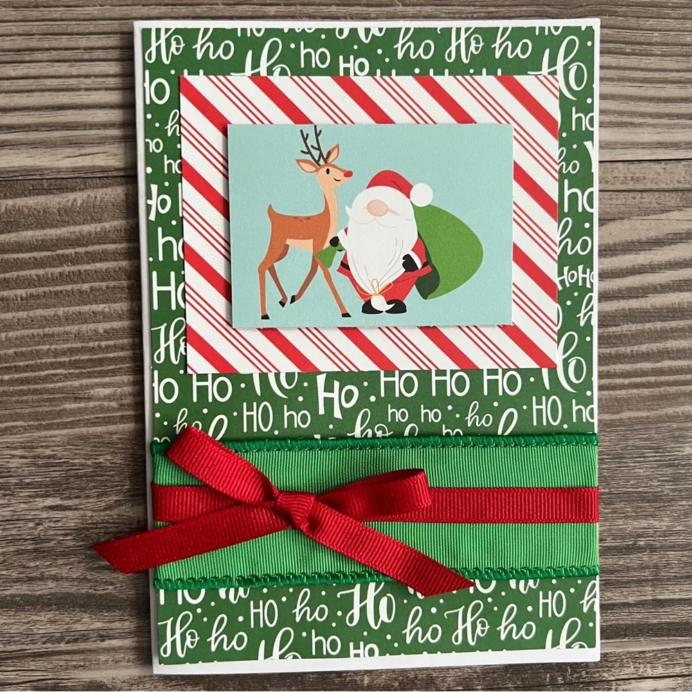 Handmade Christmas Holiday Gnome Greeting Cards Set of 12 5”x7” With Envelopes
